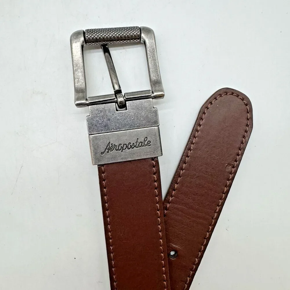 Aeropostale Y2K Brown Black Reversible Belt Men's M  1.25